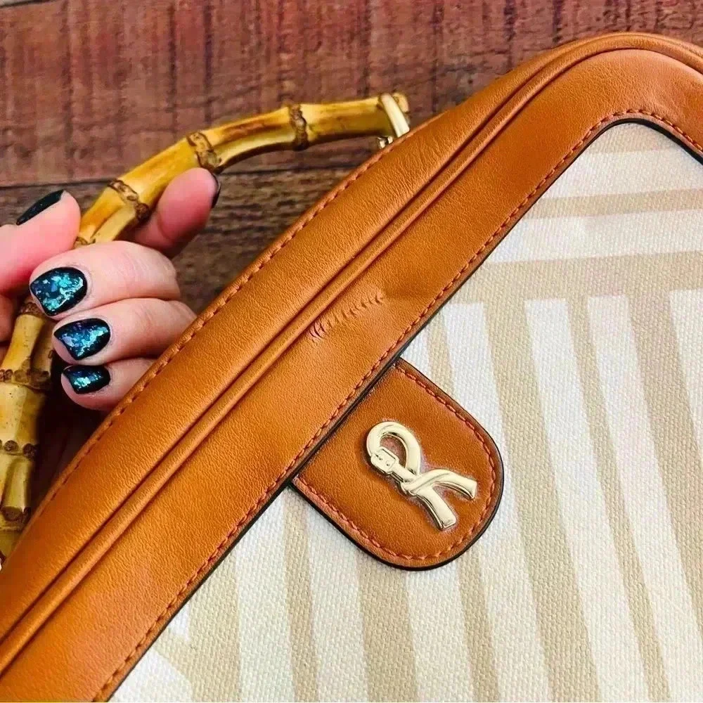 Roberta Di Camerino Italian Leather Camera Case Style With Chain Crossbody Strap